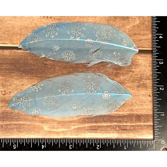 ArtMinds BLUE SNOWFLAKE Stenciled Feathers 3 PACKS 279692 HOLIDAY - Picture 3 of 3